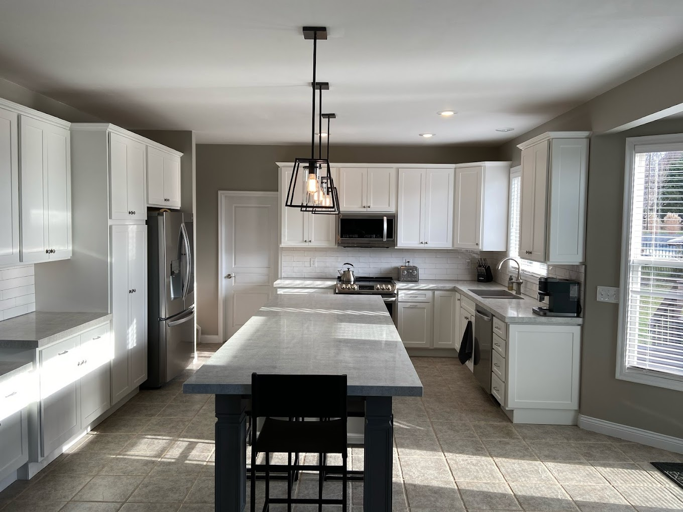 Kitchen countertop and island transformation